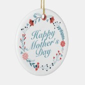 Simple Happy Moederdag Floral Wreate Ornament (Rechts)