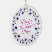 Simple Happy Moederdag Floral Wreate Ornament (Rechts)