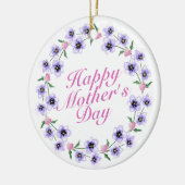 Simple Happy Moederdag Floral Wreate Ornament (Links)