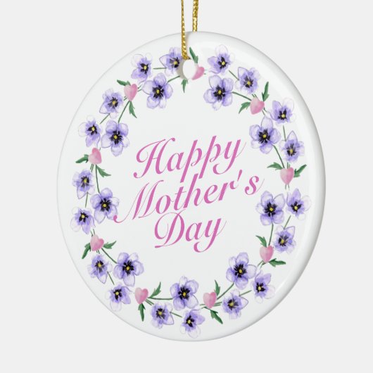 Simple Happy Moederdag Floral Wreate Ornament (Links)