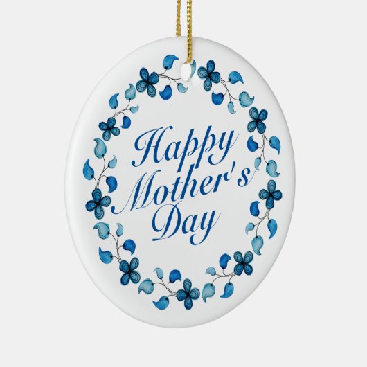 Simple Happy Moederdag Floral Wreate Ornament (Rechts)