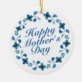 Simple Happy Moederdag Floral Wreate Ornament (Voorkant)