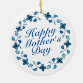 Simple Happy Moederdag Floral Wreate Ornament (Achterkant)