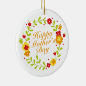 Simple Happy Moederdag Floral Wreate Ornament (Rechts)