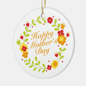 Simple Happy Moederdag Floral Wreate Ornament (Links)