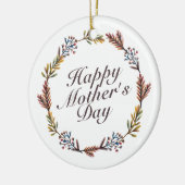 Simple Happy Moederdag Floral Wreate Ornament (Links)