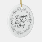 Simple Happy Moederdag Floral Wreate Ornament (Rechts)