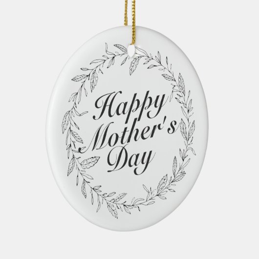 Simple Happy Moederdag Floral Wreate Ornament (Rechts)