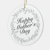 Simple Happy Moederdag Floral Wreate Ornament (Links)