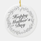 Simple Happy Moederdag Floral Wreate Ornament (Achterkant)