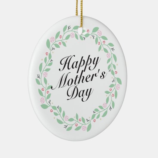 Simple Happy Moederdag Floral Wreate Ornament (Rechts)