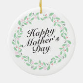 Simple Happy Moederdag Floral Wreate Ornament (Achterkant)