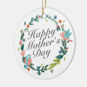 Simple Happy Moederdag Floral Wreate Ornament (Links)