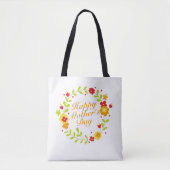 Simple Happy Moederdag Floral Wreath Canvas tas (Voorkant)