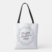 Simple Happy Moederdag Floral Wreath Canvas tas (Achterkant)