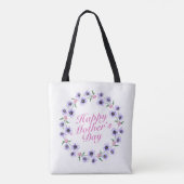 Simple Happy Moederdag Floral Wreath Canvas tas (Achterkant)