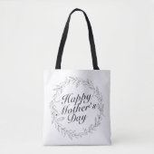 Simple Happy Moederdag Floral Wreath Canvas tas (Voorkant)