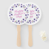 Simple Happy Moederdag Floral Wreath Hand Fan Handwaaier (Voorkant en achterkant)