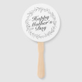 Simple Happy Moederdag Floral Wreath Hand Fan Handwaaier (Achterkant)