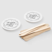 Simple Happy Moederdag Floral Wreath Hand Fan Handwaaier (Niet-gemonteerd)