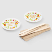 Simple Happy Moederdag Floral Wreath Hand Fan Handwaaier (Niet-gemonteerd)