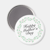 Simple Happy Moederdag Floral Wreath Magnet (Voorkant / Achterkant)