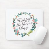 Simple Happy Moederdag Floral Wreath Mousepad Muismat (Met muis)