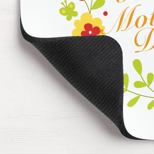 Simple Happy Moederdag Floral Wreath Mousepad Muismat (Hoek)