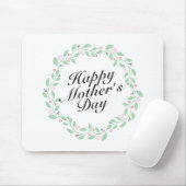 Simple Happy Moederdag Floral Wreath Mousepad Muismat (Met muis)