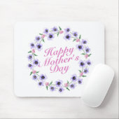 Simple Happy Moederdag Floral Wreath Mousepad Muismat (Met muis)