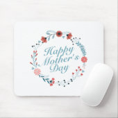 Simple Happy Moederdag Floral Wreath Mousepad Muismat (Met muis)