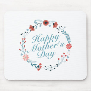 Simple Happy Moederdag Floral Wreath Mousepad Muismat