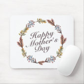 Simple Happy Moederdag Floral Wreath Mousepad Muismat (Met muis)