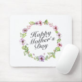 Simple Happy Moederdag Floral Wreath Mousepad Muismat (Met muis)