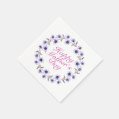 Simple Happy Moederdag Floral Wreath Napkin Servet (Hoek)