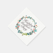 Simple Happy Moederdag Floral Wreath Napkin Servetten (Hoek)