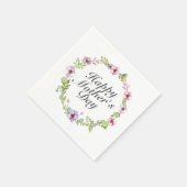 Simple Happy Moederdag Floral Wreath Napkin Servetten (Hoek)