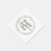 Simple Happy Moederdag Floral Wreath Napkin Servetten (Hoek)