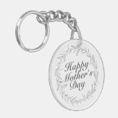 Simple Happy Moederdag Floral Wreath Sleutelhanger (Voorkant Links)