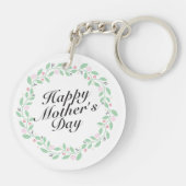 Simple Happy Moederdag Floral Wreath Sleutelhanger (Achterkant)