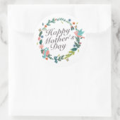 Simple Happy Moederdag Floral Wreath Sticker (Tas)