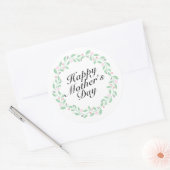 Simple Happy Moederdag Floral Wreath Sticker (Envelop)