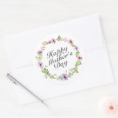 Simple Happy Moederdag Floral Wreath Sticker (Envelop)