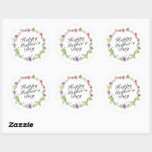 Simple Happy Moederdag Floral Wreath Sticker (Vel)