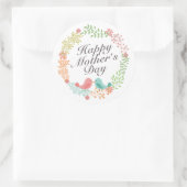Simple Happy Moederdag Floral Wreath Sticker (Tas)