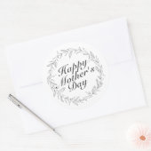 Simple Happy Moederdag Floral Wreath Sticker (Envelop)