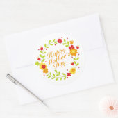 Simple Happy Moederdag Floral Wreath Sticker (Envelop)