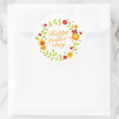 Simple Happy Moederdag Floral Wreath Sticker (Tas)