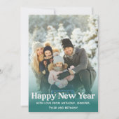 Simple Happy New Year Message Photo Holiday Kaart (Voorkant)