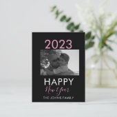 Simple Happy New Years 2023 Foto Briefkaart (Staand voorkant)